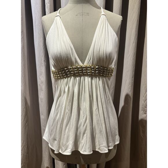 Vintage Sky Goddess Top W/ Gold Trim NWT! L Fits M - Picture 1 of 4